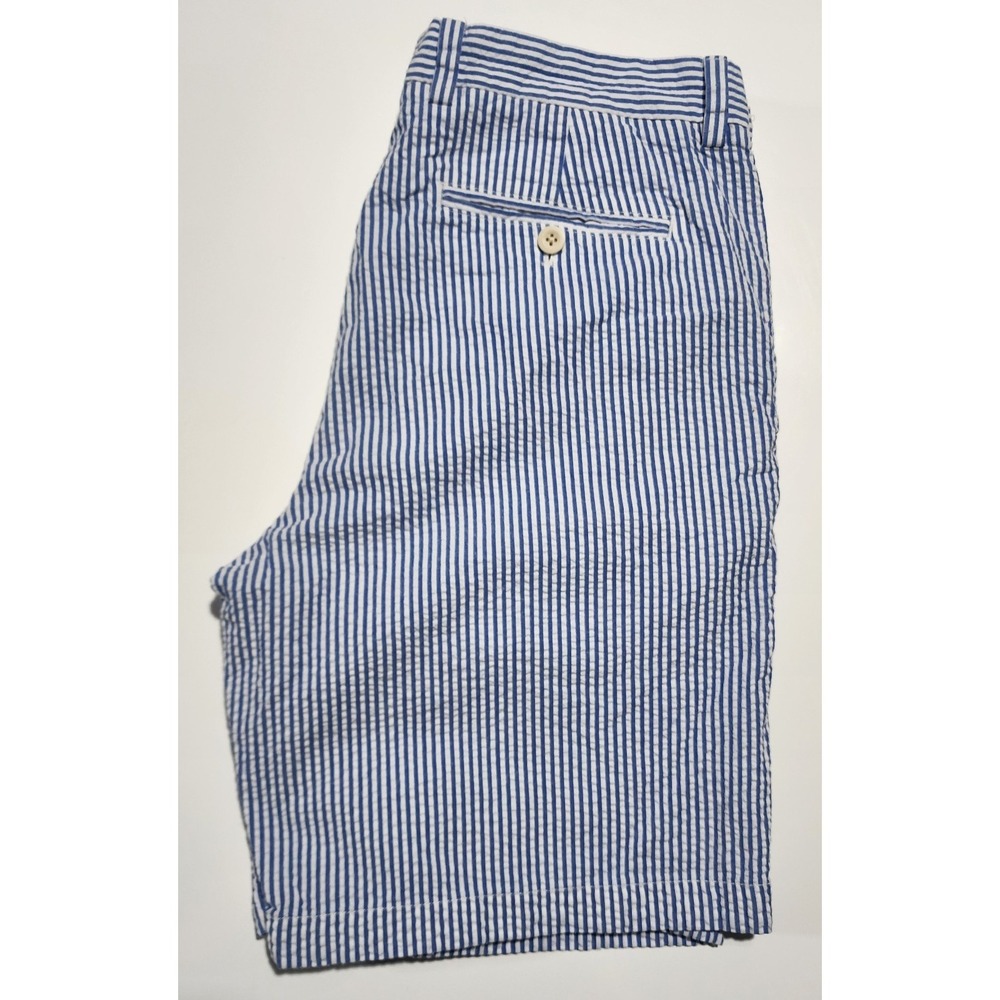 Vineyard Vines Men's Blue White Seersucker 100% Cotton FF Shorts Size 32